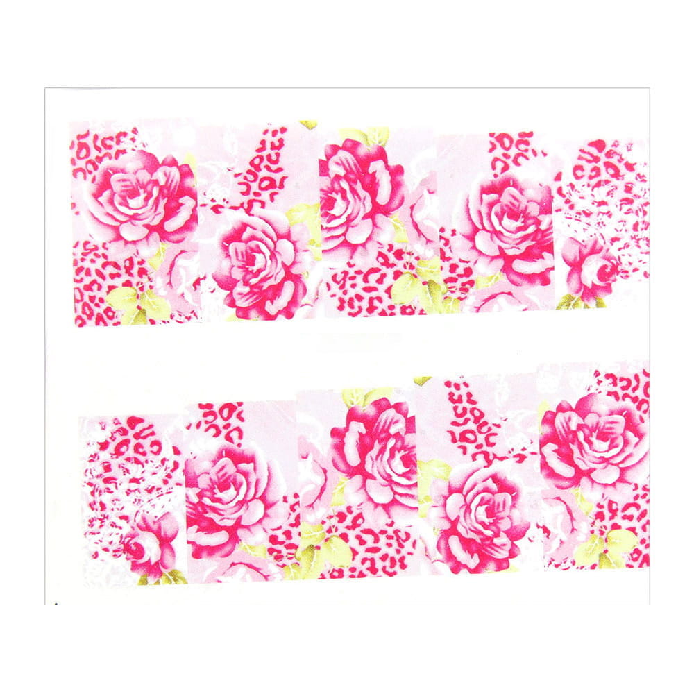 Naklejki wodne do paznokci arkusz 6,5 x 5,5 cm na 10 palców bn Nr 067