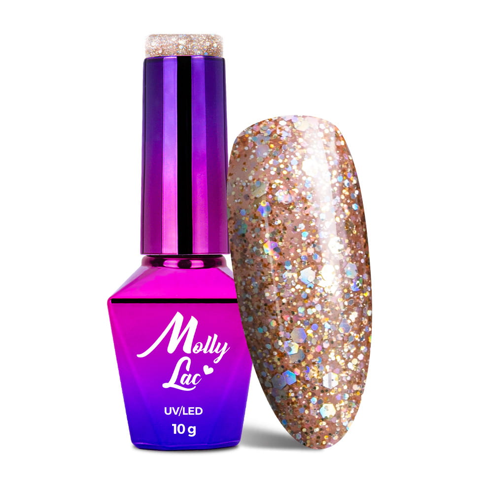 Lakier hybrydowy LED/UV Gel Polish MollyLac Queens Of Life Nr 33 Rose Gold 10 g