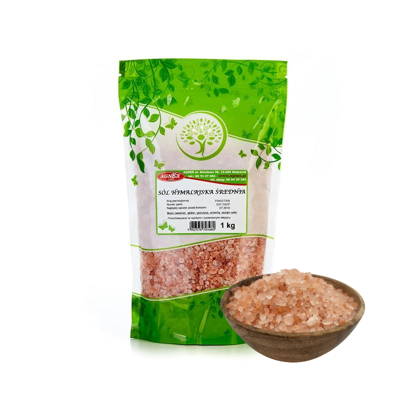 Sól himalajska różowa średnioziarnista 1 kg