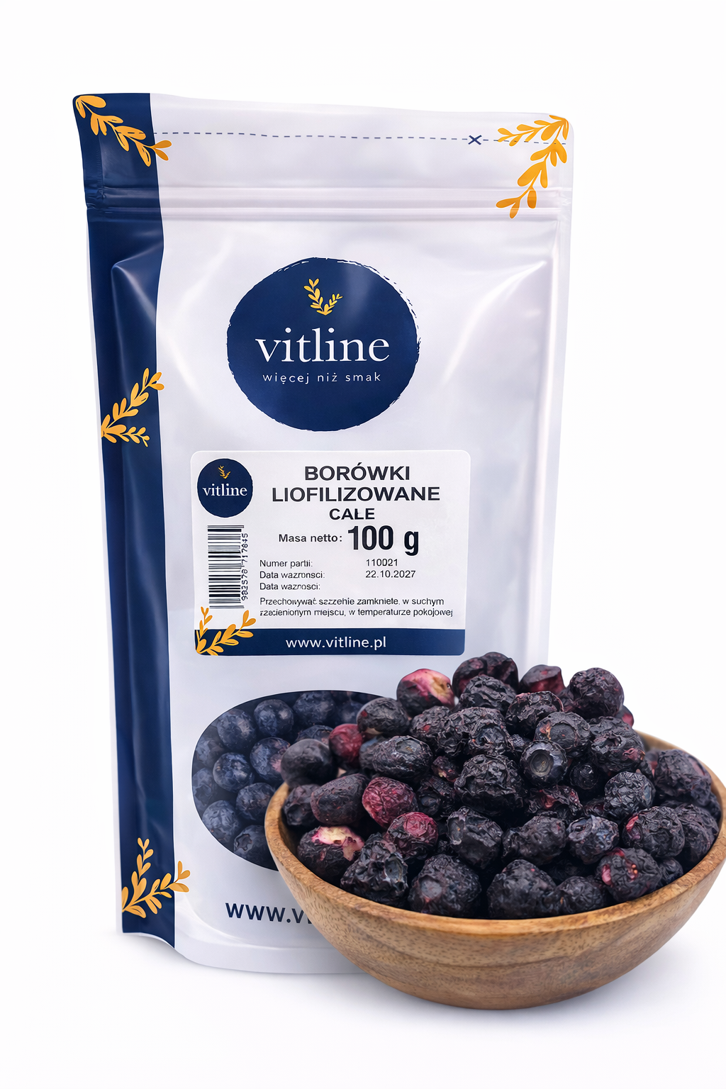 Borówki liofilizowane całe 100g VITLINE