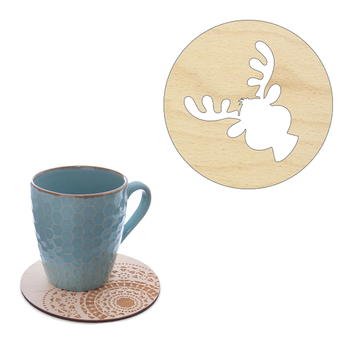 Drewniana podstawka podkładka Świąteczna pod kubek szklankę świecę prezent Boze Narodzenie