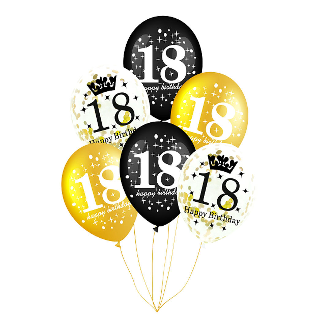 Zestaw balonów na 18 urodziny, 6 szt.