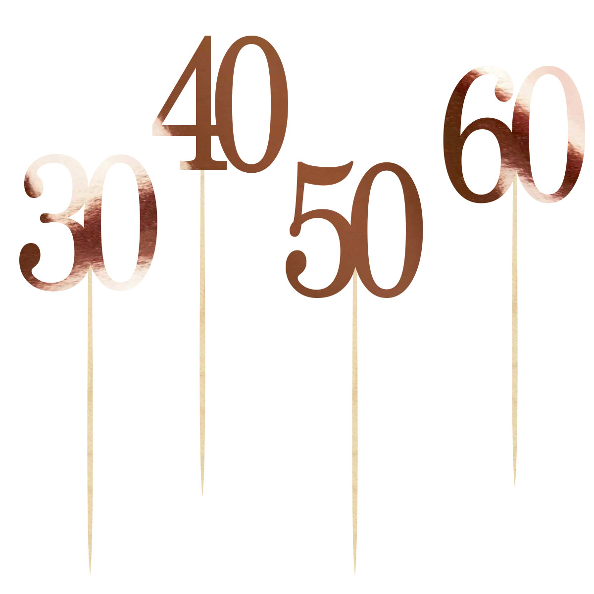 Topper numery na stół cyfra 18 30 40 50 60 liczba różowe złoto dekoracja na tort pik lustrzane złoto