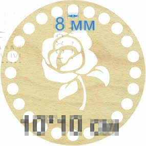 Baza dno koszyka koło spód 10cm, 8mm podstawka pod kubek kwiat róży.