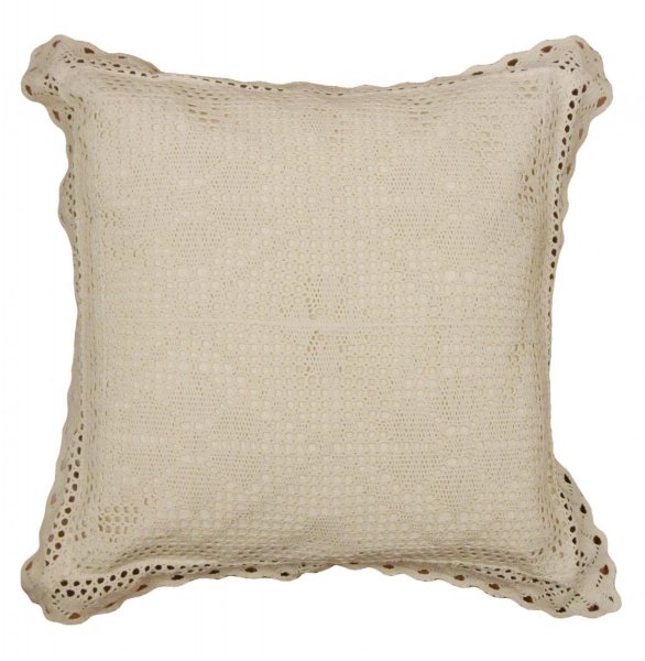Poszewka na poduszkę szydełkowa 559 40x40cm koloru beżowego wz.11