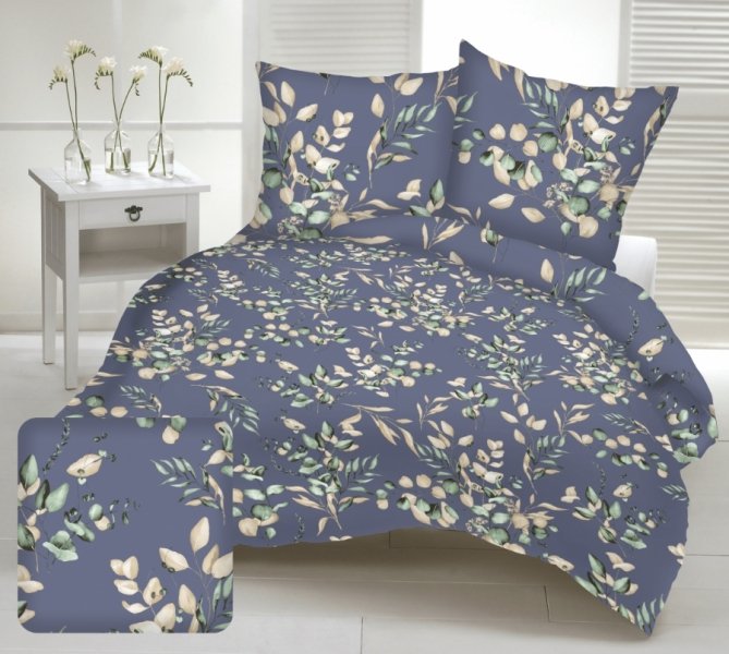 Poszewka 70x80 - KORA bawełniana wz. Listki - eukaliptusy 2