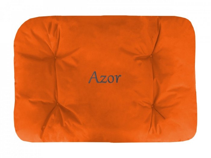 Legowisko Z IMIENIEM TWOJEGO PSA 115x80 cm - pomarańczowy