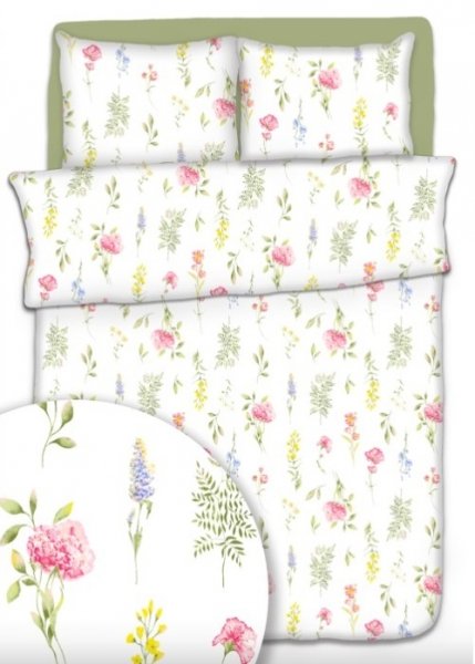 Poszewka 70x80 - KORA bawełniana wz. Kwiaty na łące