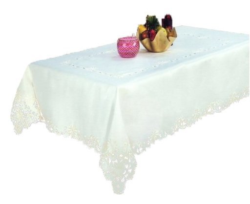 Obrus haftowany rozmiar 60x120 wzór 213 kremowy