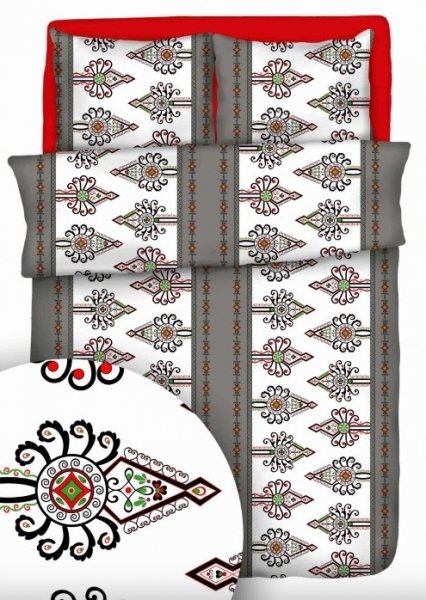 Poszewka 70x80 - KORA PREMIUM bawełniana wz. Parzenice Szare