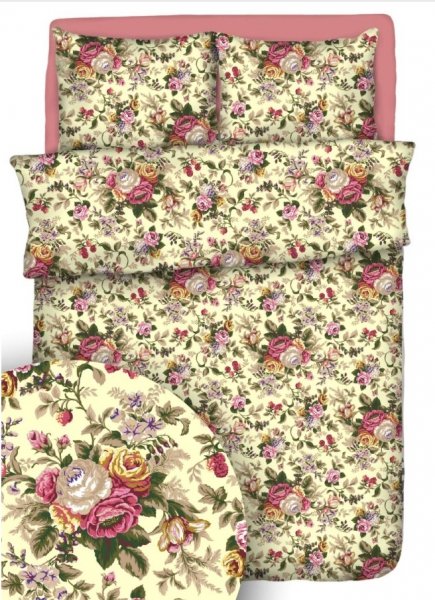 Pościel kora PREMIUM 140x200, 100% bawełna wz. Mostowiaki róża
