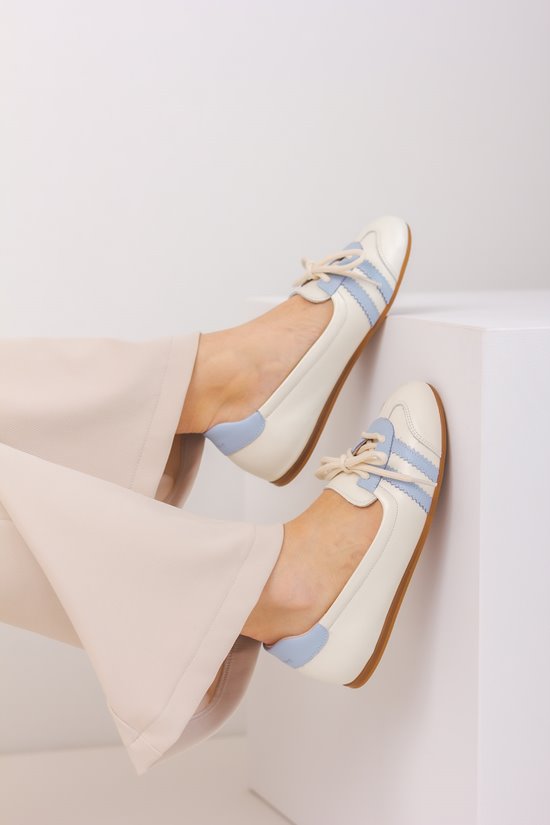 Baleriny damskie BS10/1 Cream / Blue