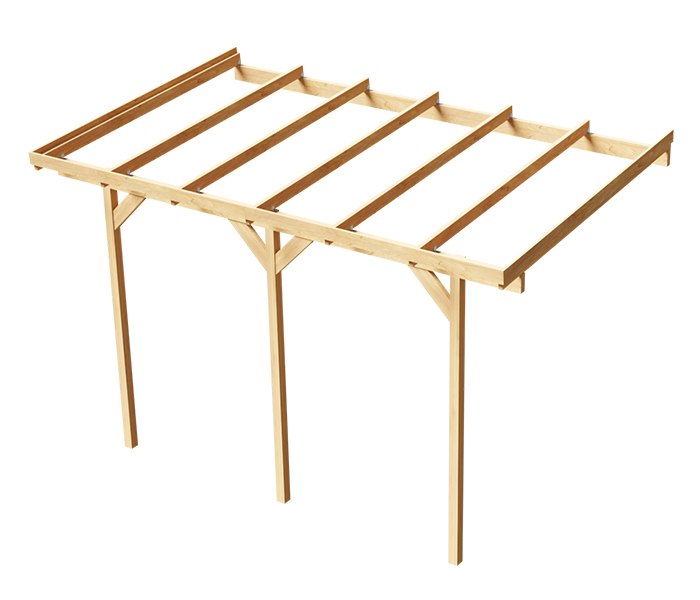 Zadaszenie ogrodowe przyścienne drewniane 300 x 484 cm