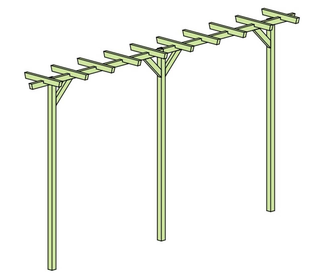 Pergola Ogrodowa podwójna 240 x 450 x 60 cm