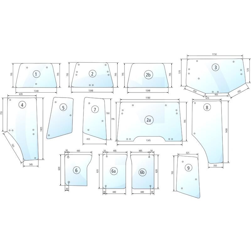 Szyba boczna prawa, nowa wersja John Deere 6010 6310 L211450