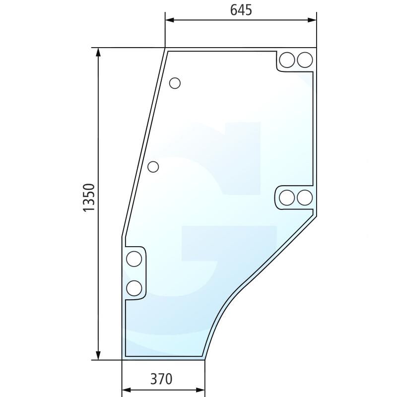 Szyba drzwi lewa, do klejenia Deutz DX AgroPrima AgroXtra 4400342
