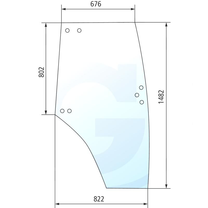 Szyba drzwi lewa Zetor 53369092