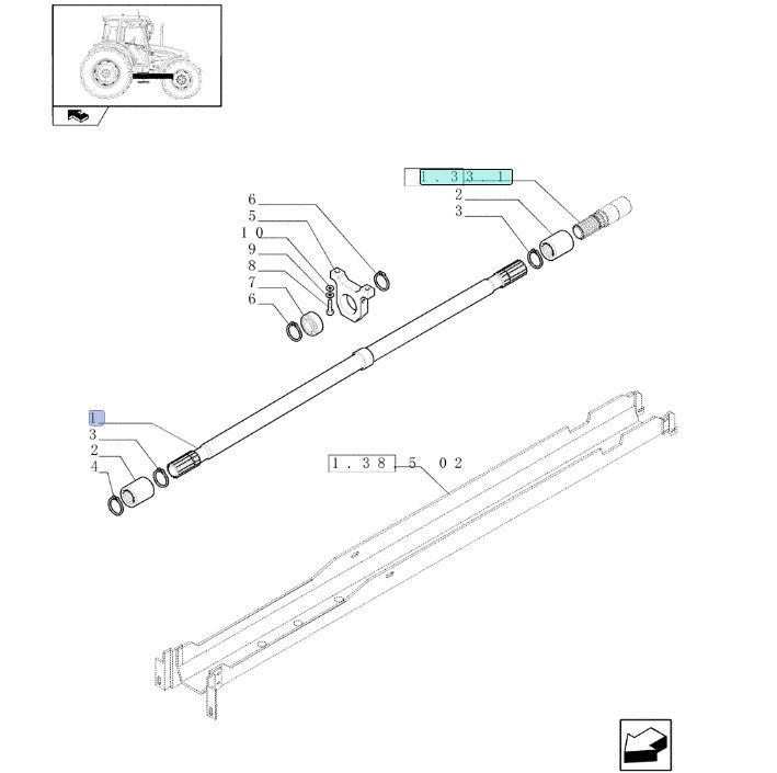 Wałek napędowy New Holland TD5000 84144235 CNH