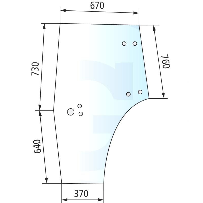 Szyba drzwi prawa Deutz AgroPlus 0.009.7701.0/50