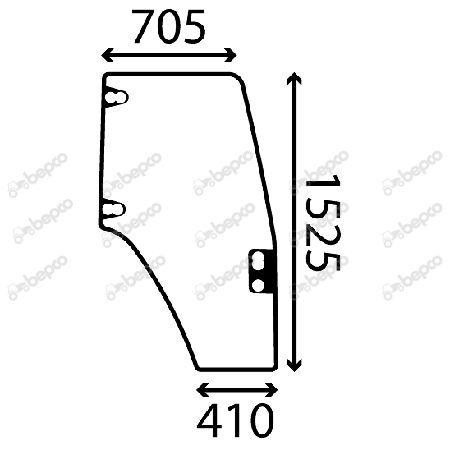Szyba drzwi prawa New Holland T5000 CASE JXU 87302768
