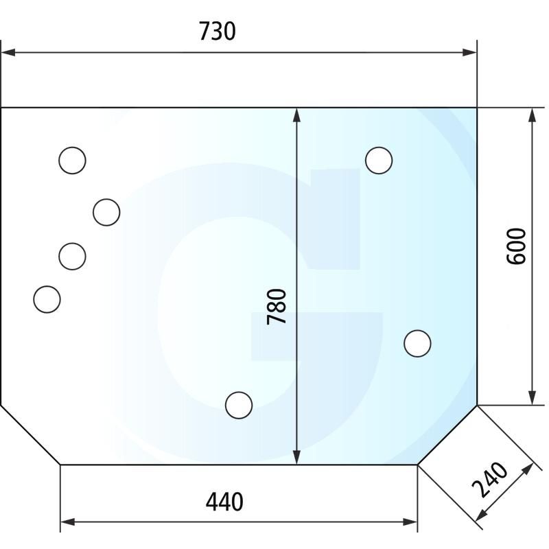 Szyba tylna górna Massey Ferguson 3600 VA206266