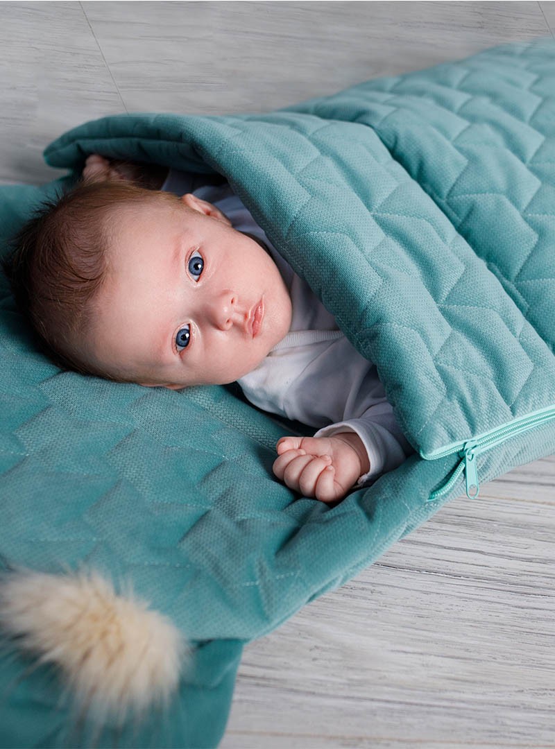 Śpiworek niemowlęcy Dream Catcher Leaves Ocean Green 6in1 bez otworów na pasy 80x45 cm