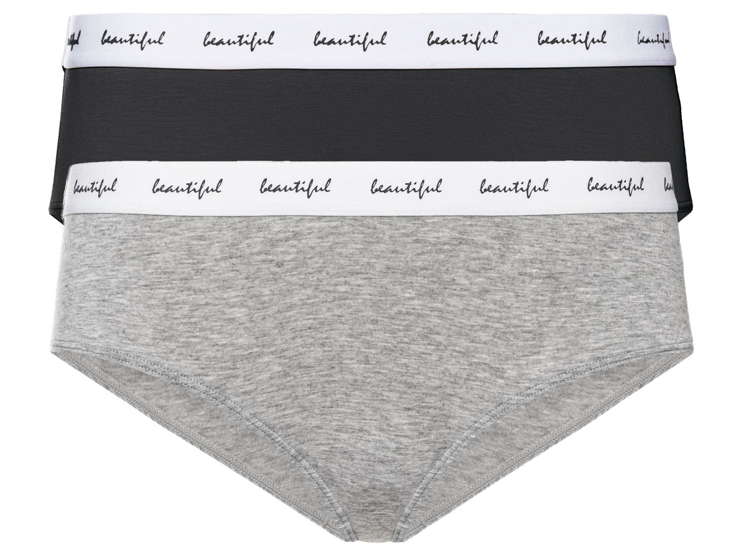 esmara Hipstery damskie z Tencel Modal, 2 pary Czarny/ szary, L44/46