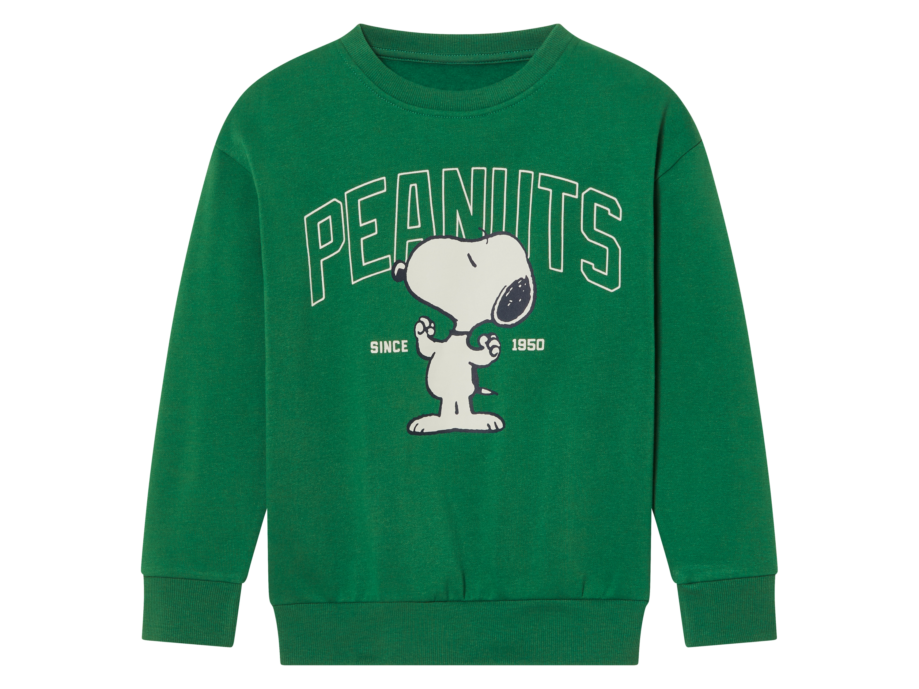 Bluza dresowa dziecięca z bawełną Peanuts/zielony, 110/116