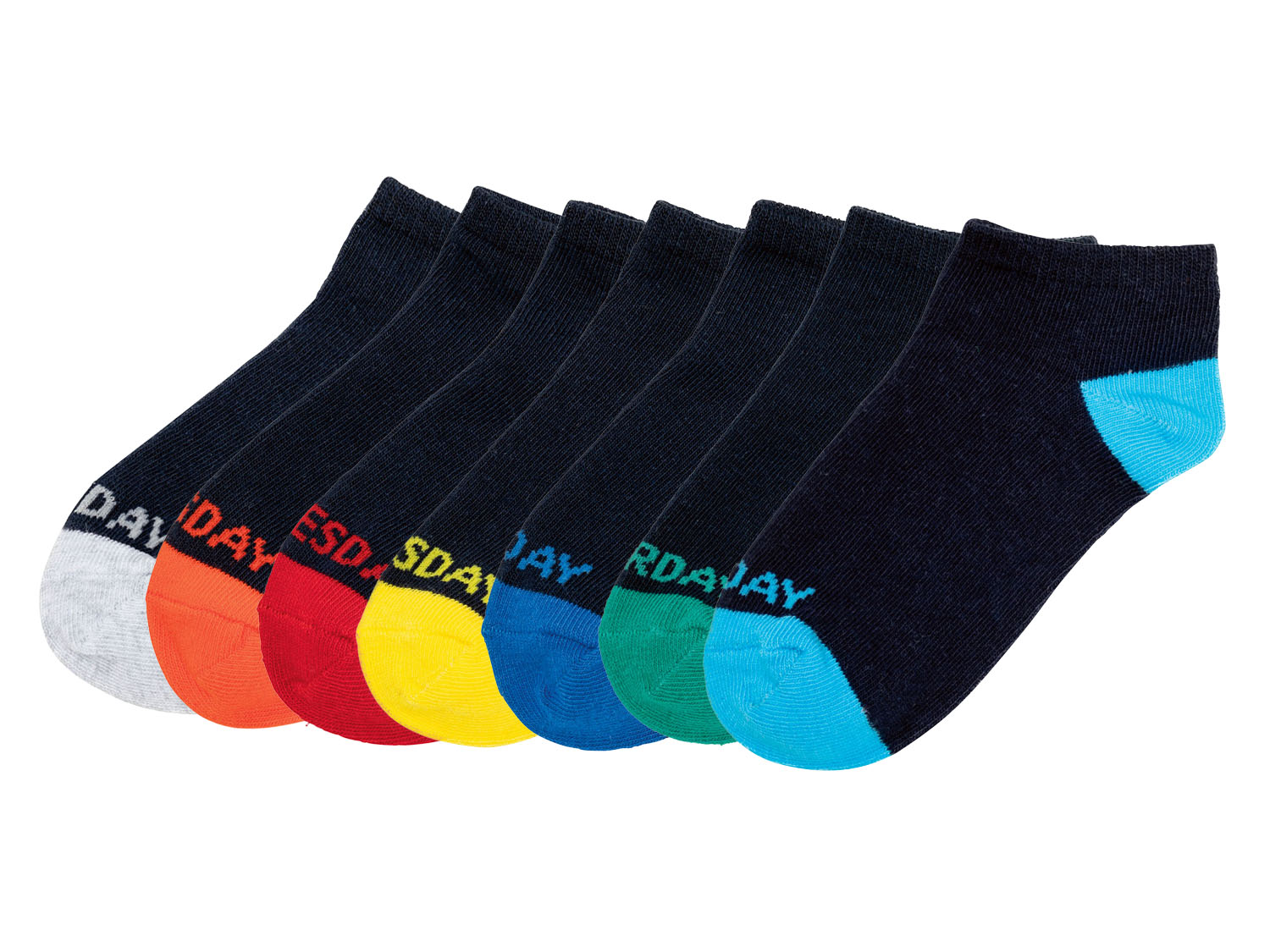 pepperts! Skarpetki stopki dziecięce dla chłopca, 7 par 31-34, Granatowy/ dni tygodnia