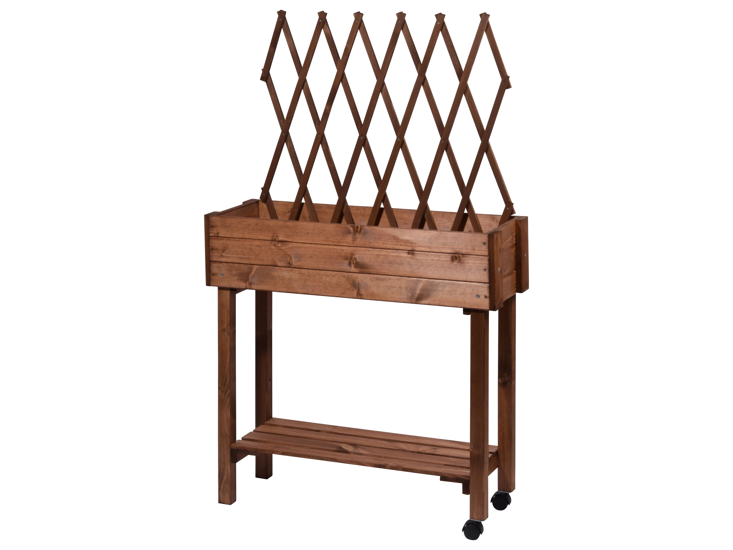 dobar Podwyższona donica grządka z kratką na rośliny Brązowy