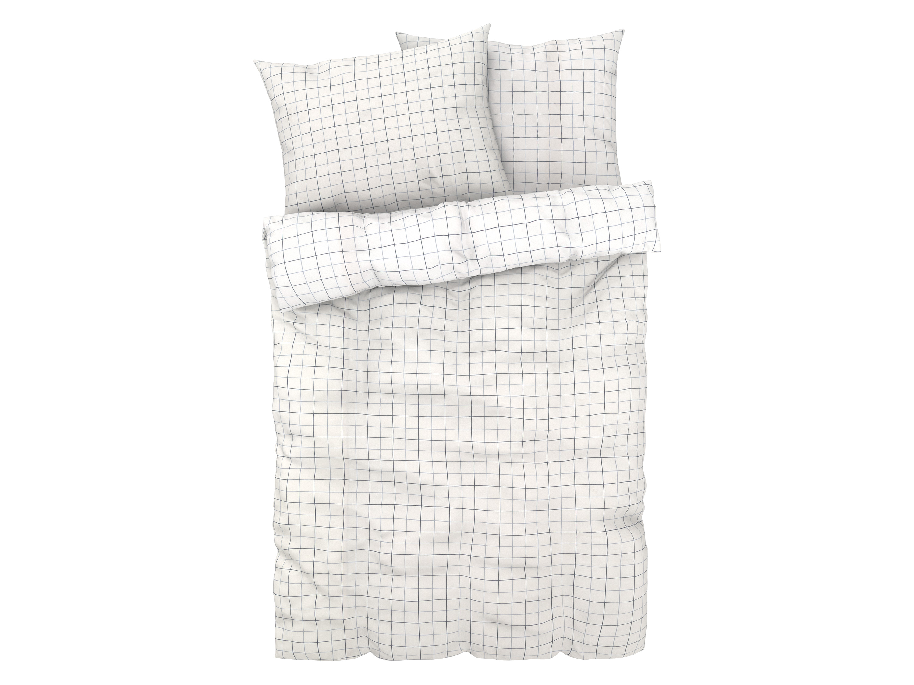 Livarno home Pościel renforcé z kory, 220 x 220 cm Biały/w kratkę