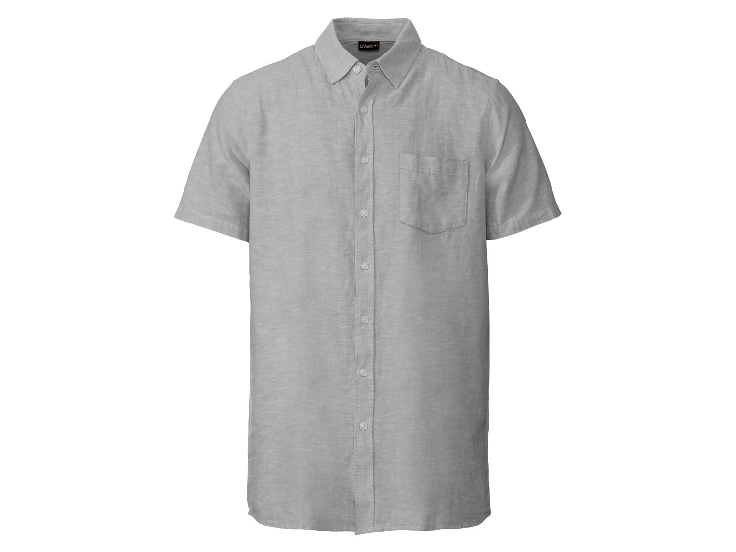 Livergy Koszula męska z lnem, regular fit XL 43/44, Szary