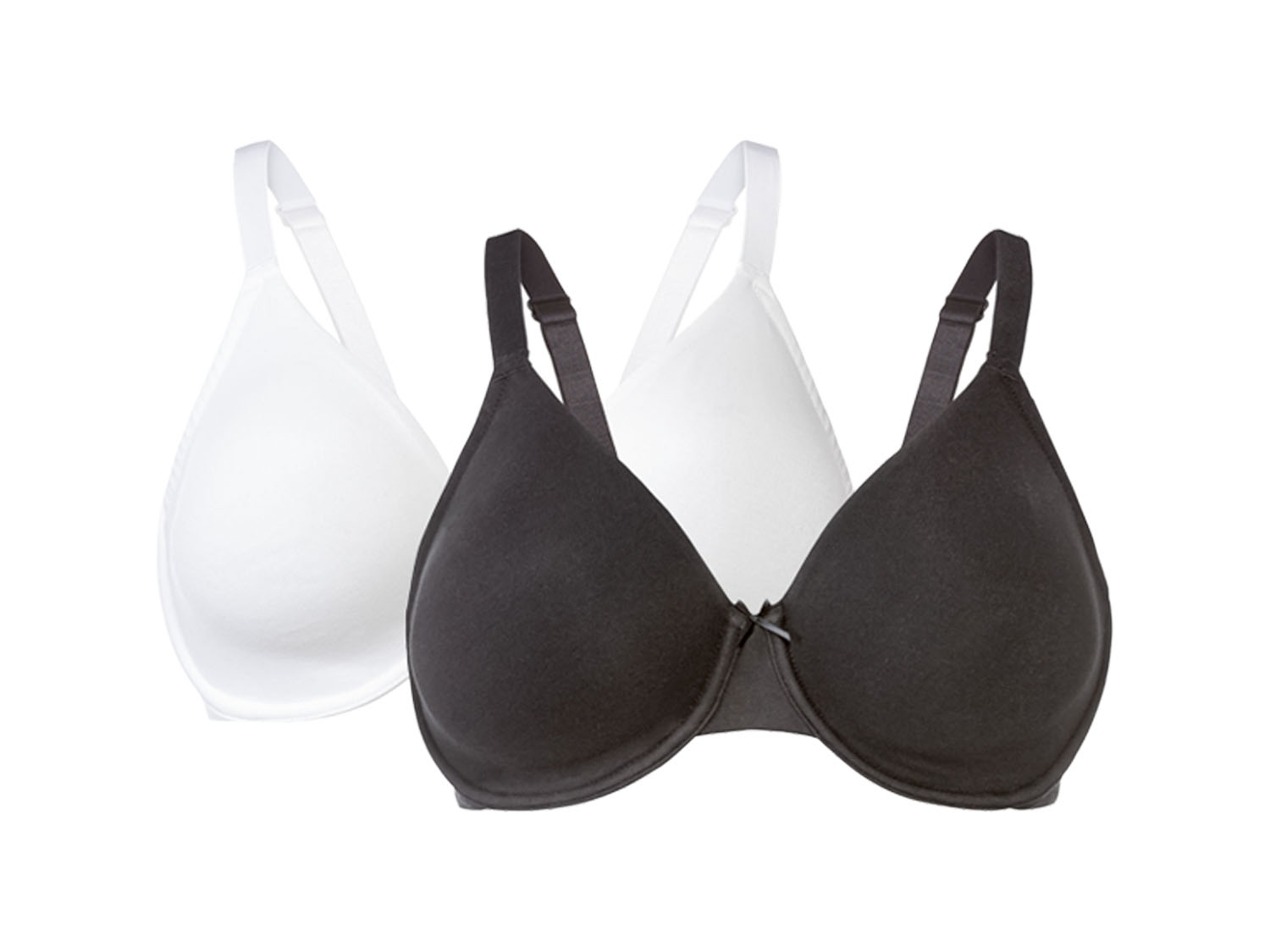 esmara Biustonosz z fiszbinami, 2 sztuki Czarny / biały, 90C