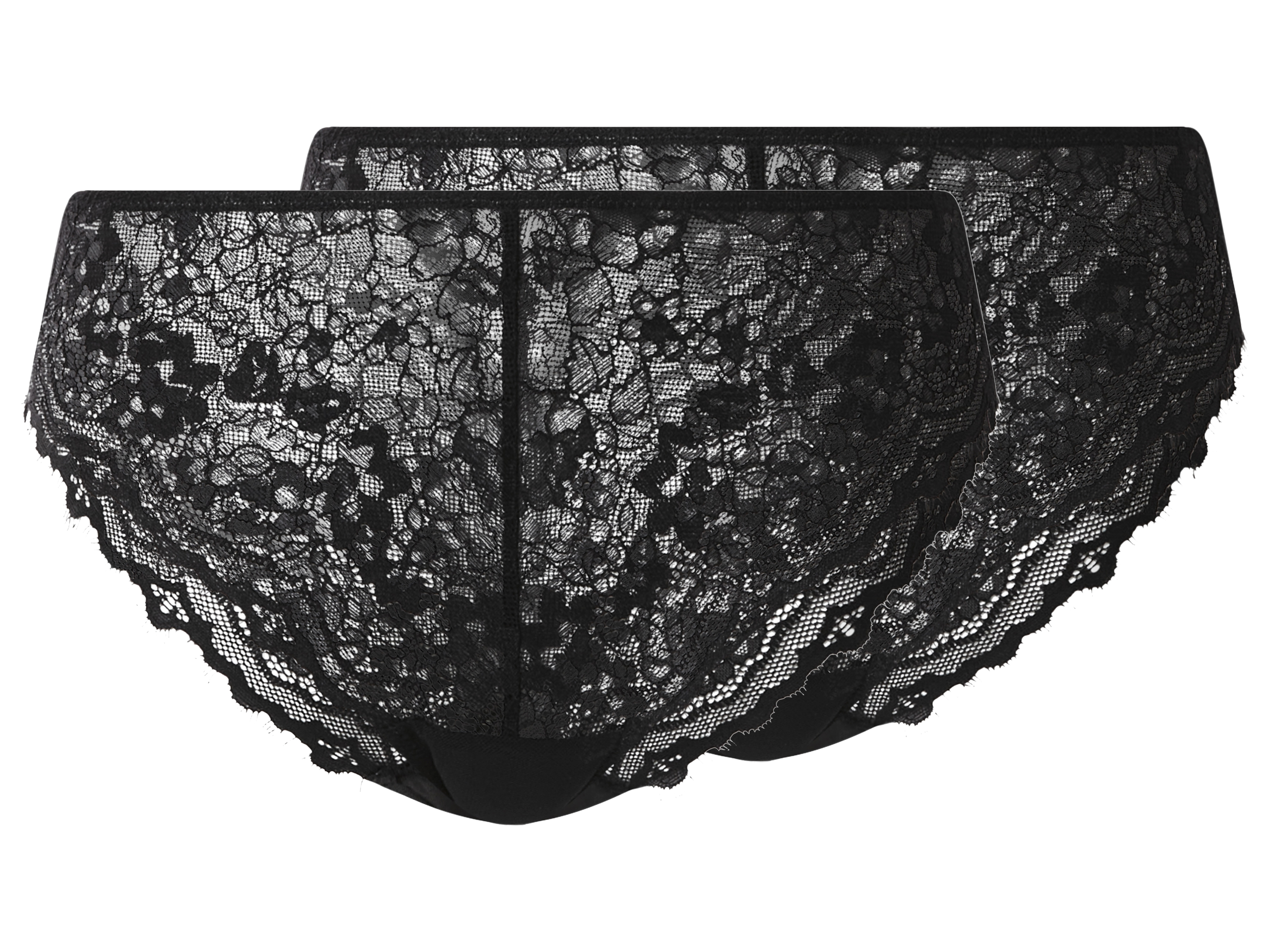 esmara Figi damskie z koronką, 2 pary Czarny, XS 32/34