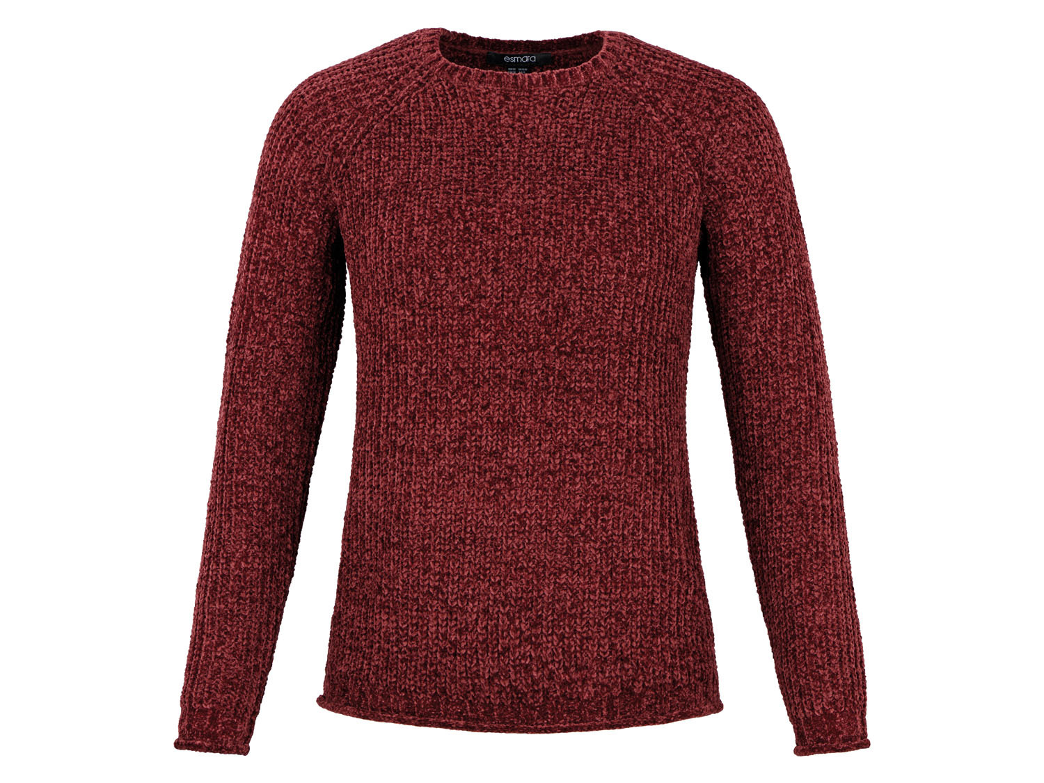 esmara Sweter damski z szenili, 1 sztuka Bordowy, L44/46