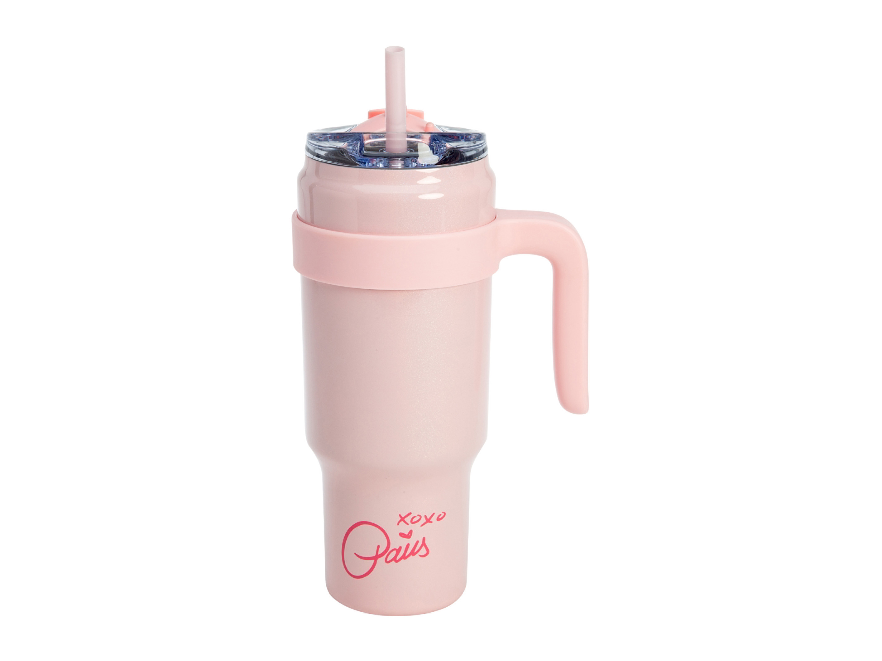 Paris Hilton Kubek termiczny z odpinanym uchwytem i słomką Różowy