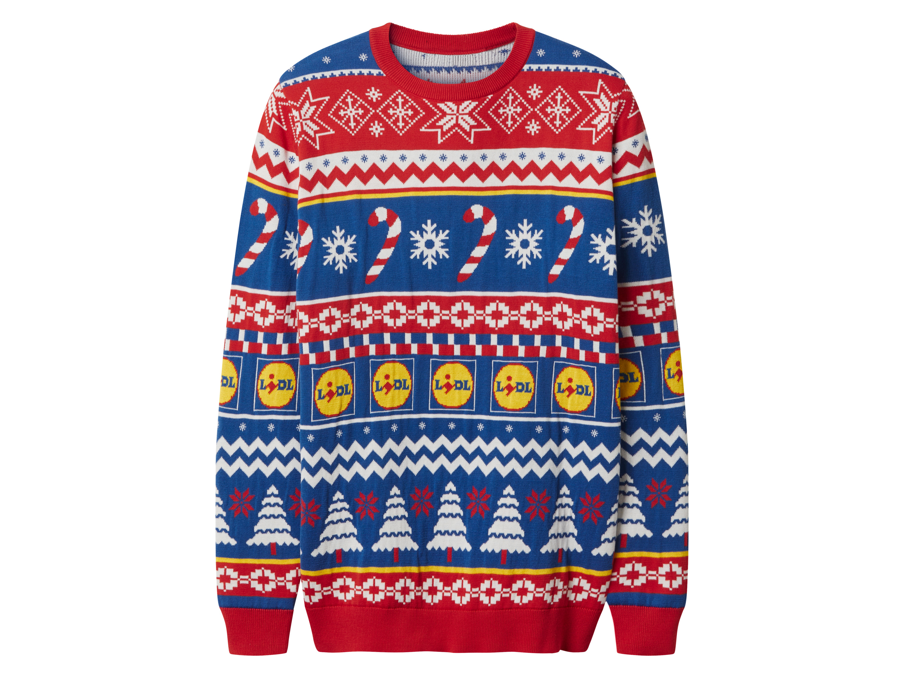 Sweter świąteczny męski z kolekcji Lidl Fan Cukierki, M 48/50