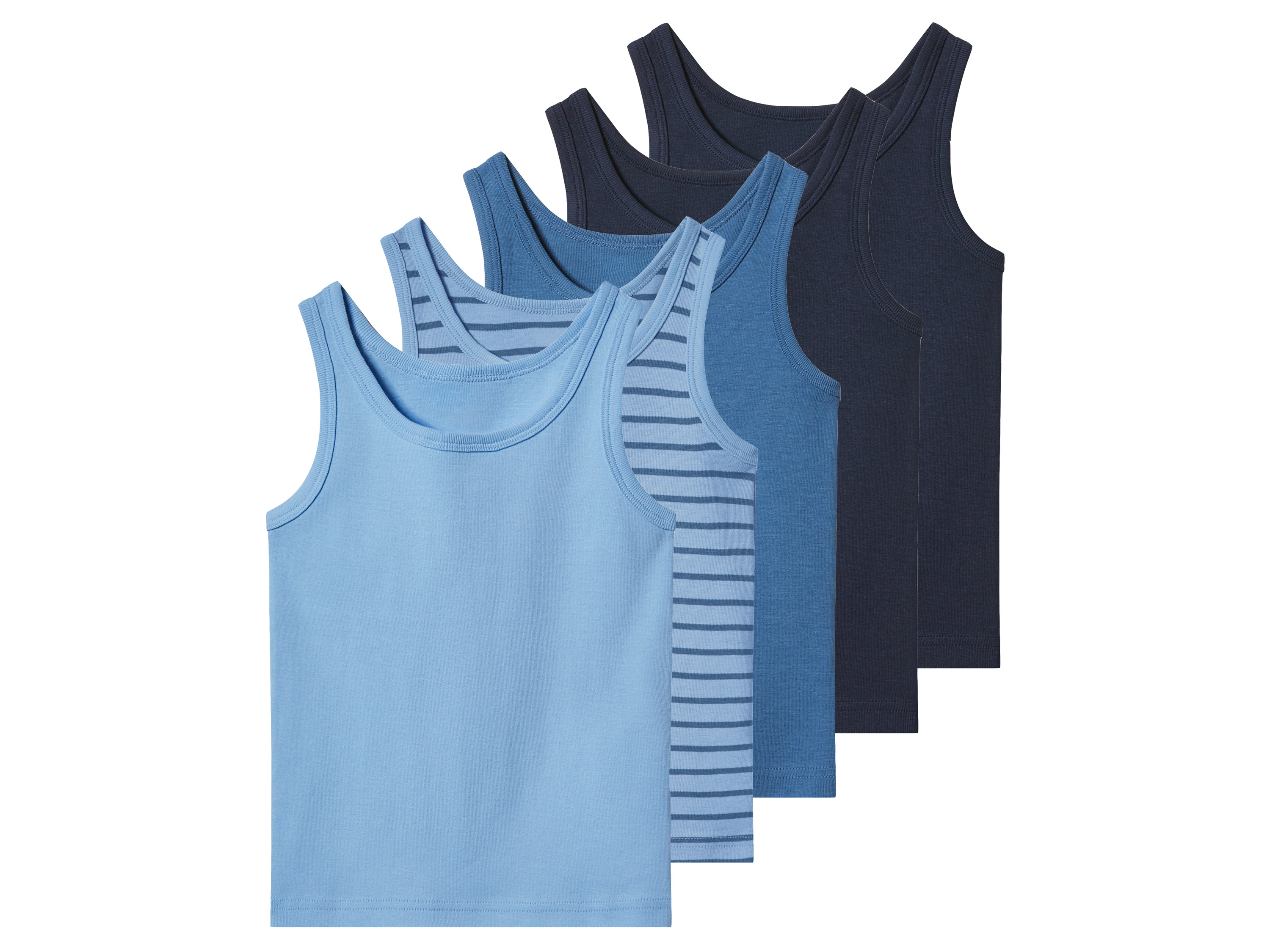 lupilu Podkoszulki dziecięce z bawełny, 5 sztuk Granatowy/niebieski, 122/128