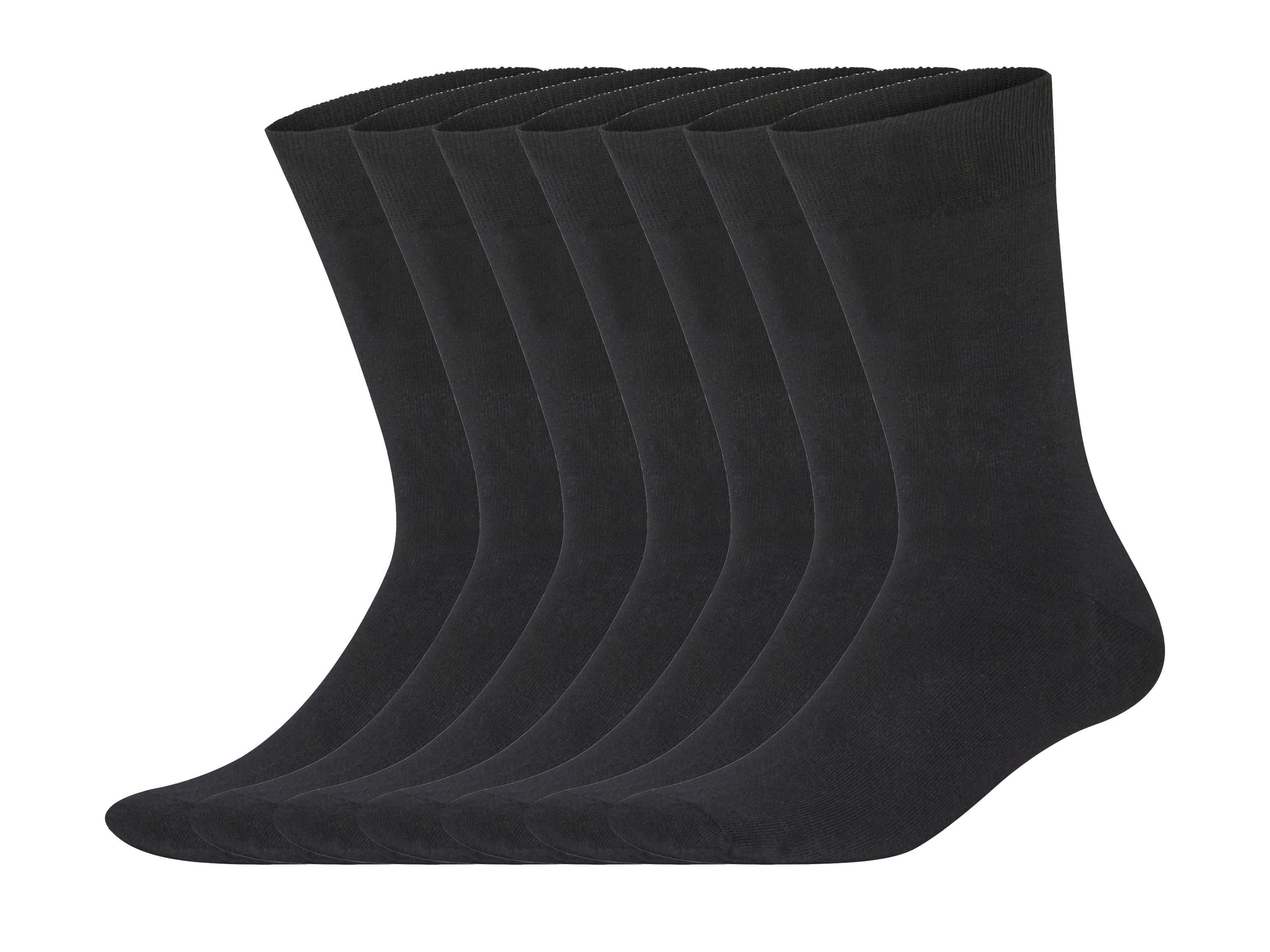 Livergy Skarpetki stopki męskie z biobawełną, 7 par Czarny, 43-46