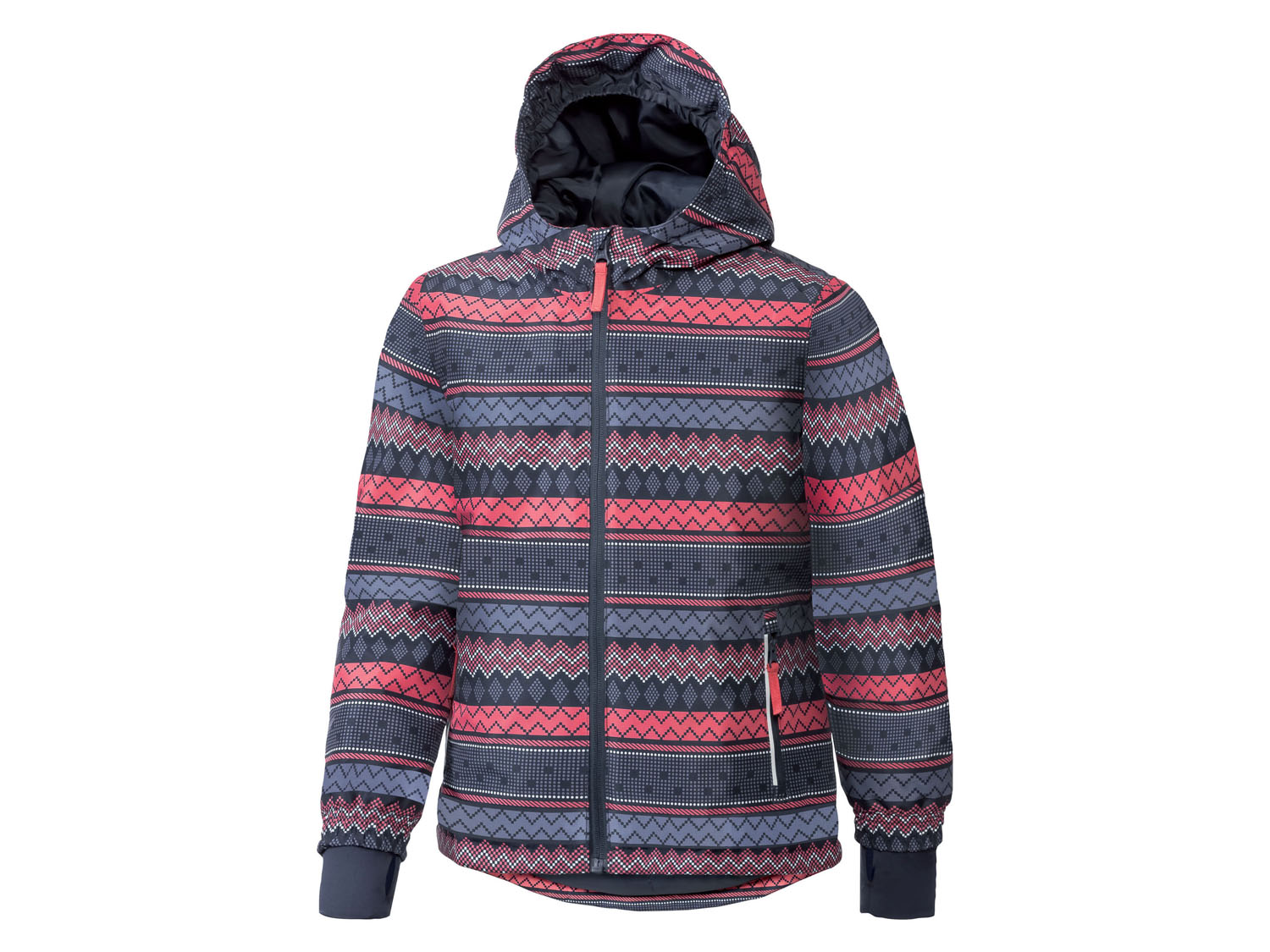 Crivit Kurtka narciarska dziewczęca, 1 sztuka 158/164, Wzorzysty/granatowy