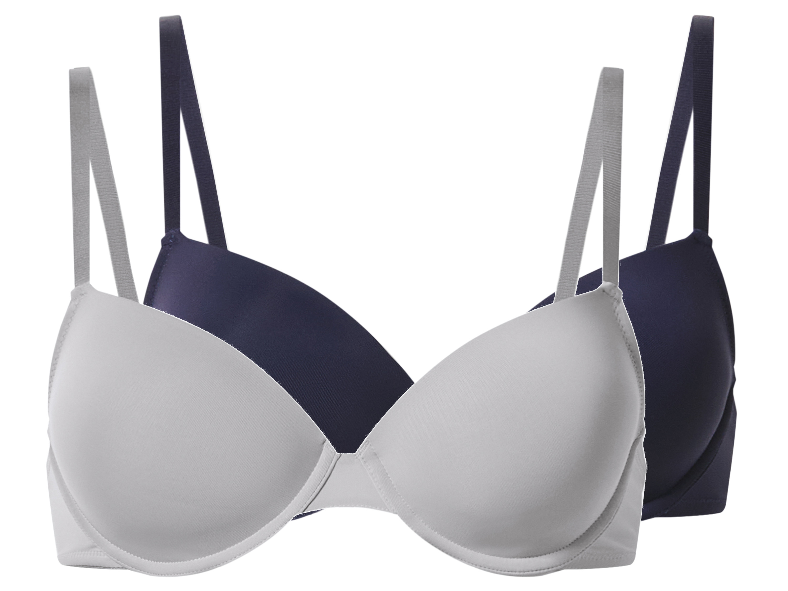 esmara Biustonosze damskie, 2 sztuki Granatowy/jasnoszary, 75B