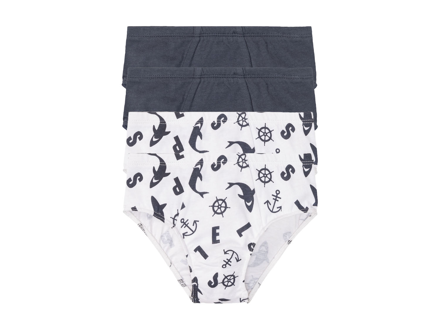 lupilu Slipy chłopięce z bawełny, 4 pary 98/104, Granatowy/biały