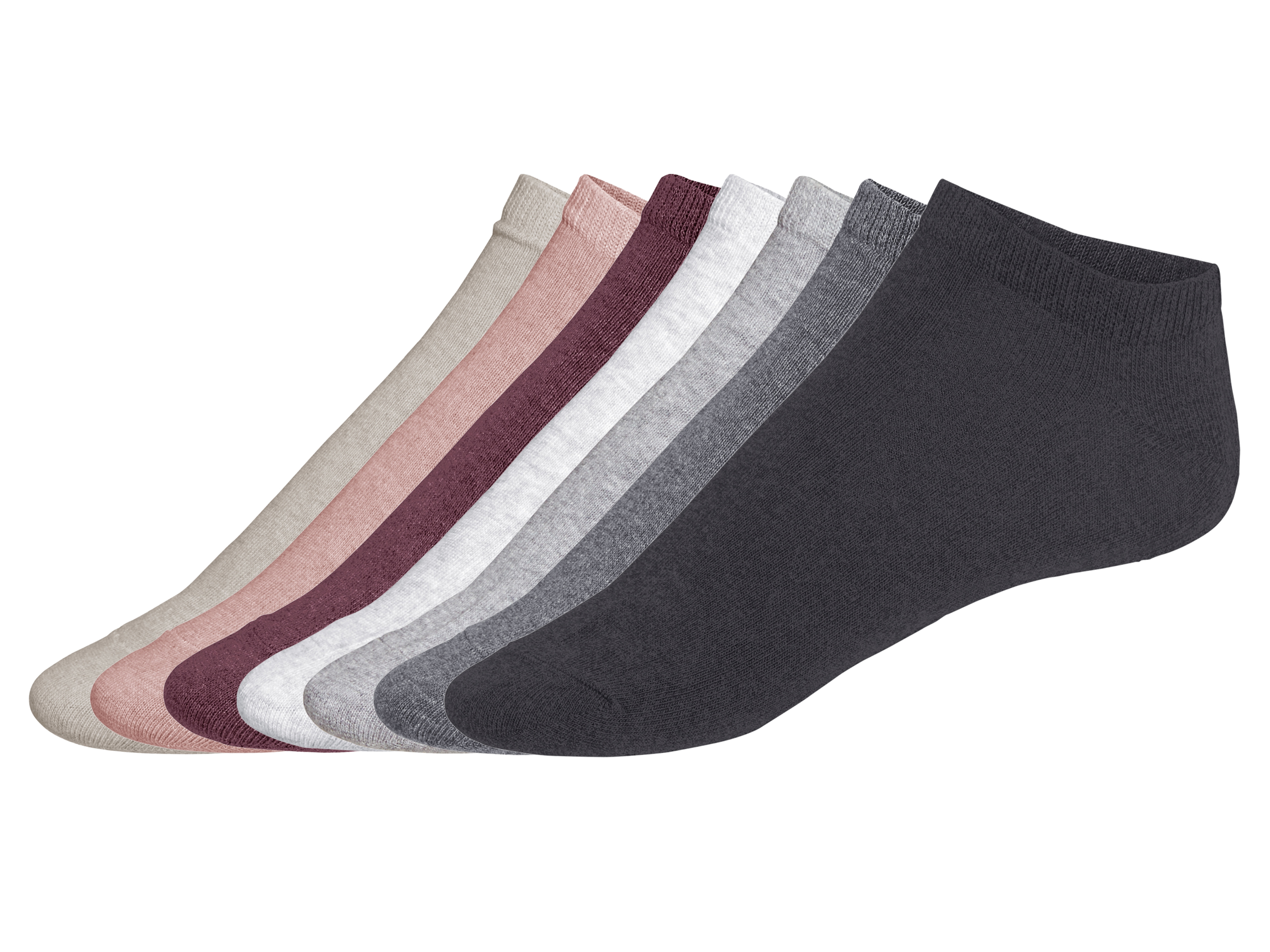 esmara Skarpety stopki damskie z bawełną organiczną, 7 par Kolorowy, 39-42