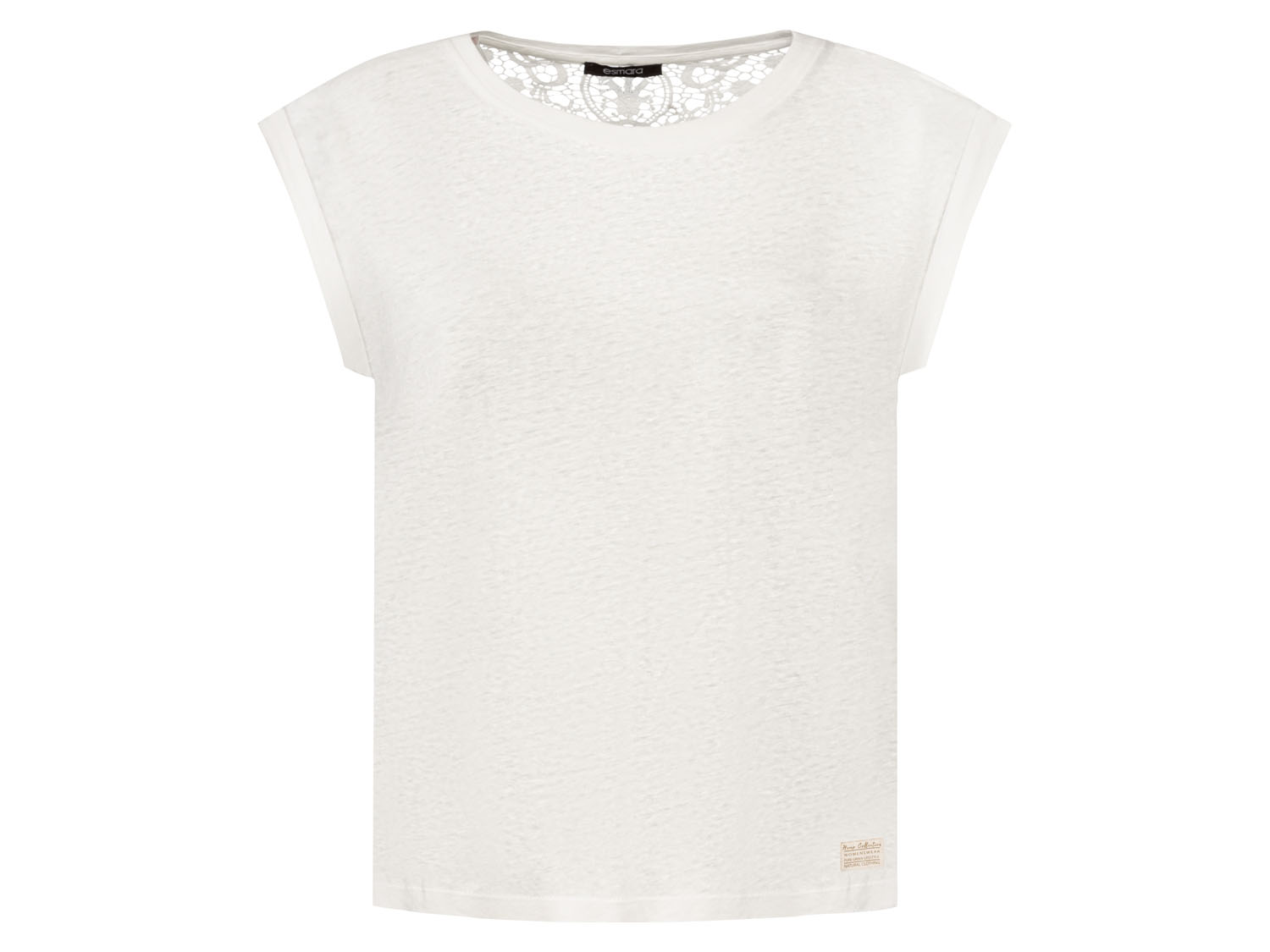 esmara T-shirt damski z włóknem konopnym i bawełną organiczną M 40/42, Biały
