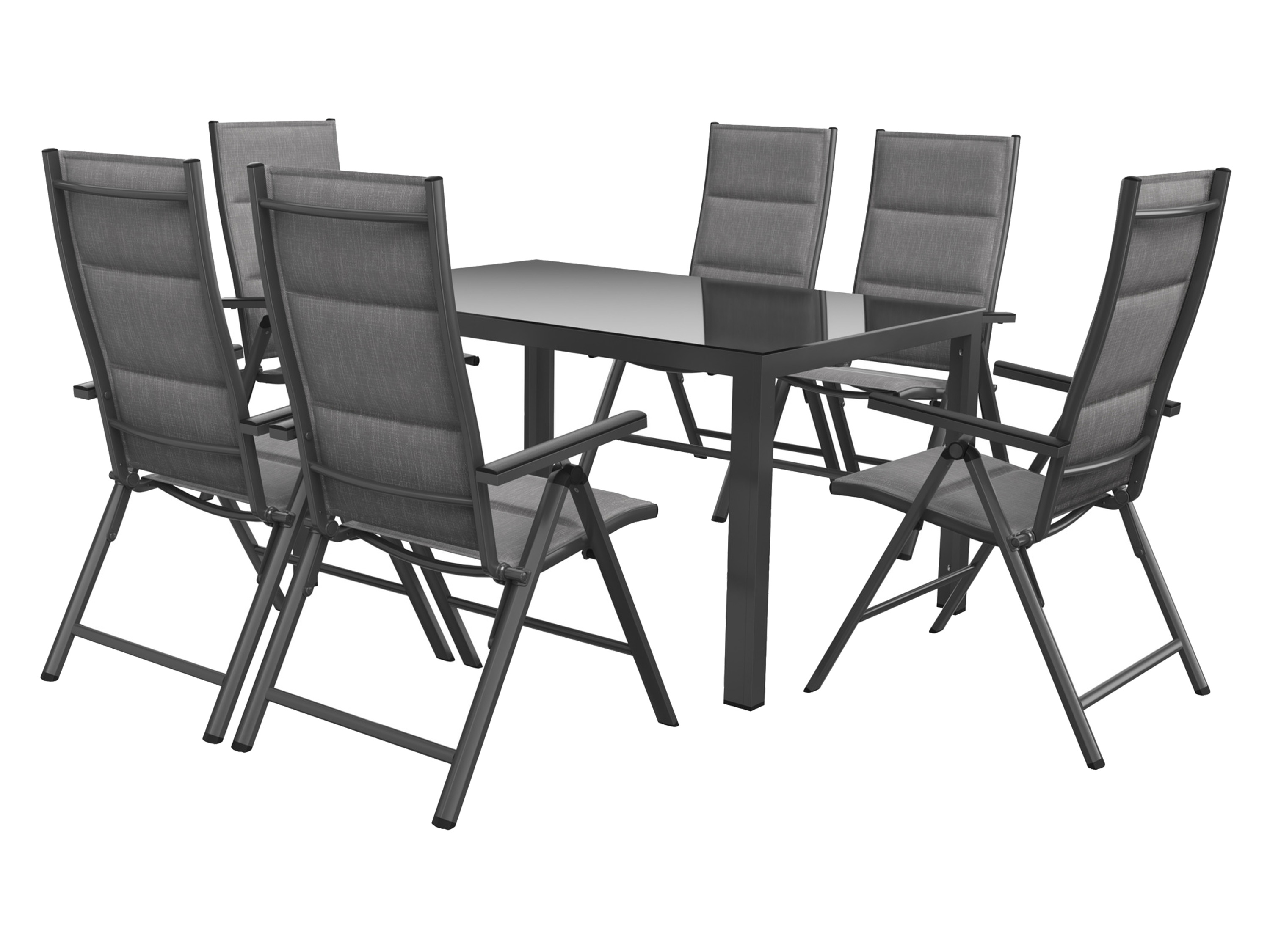 Livarno home Zestaw aluminiowych mebli ogrodowych Toronto, stół i 6 foteli