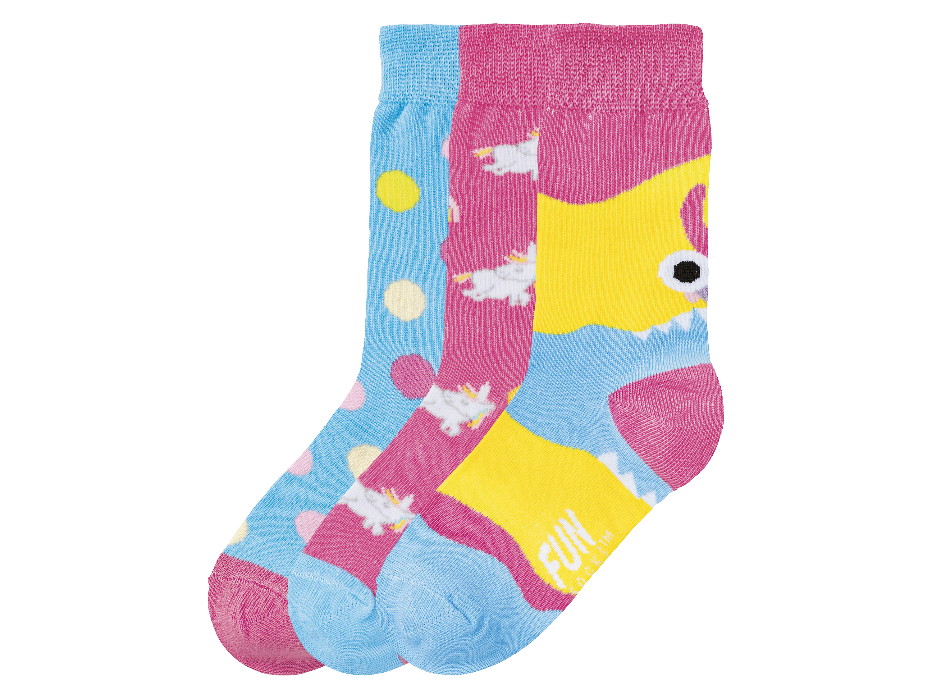 Fun Socks Skarpetki dziecięce w pudełku prezentowym, 3 pary 23 - 28, Jednorożec