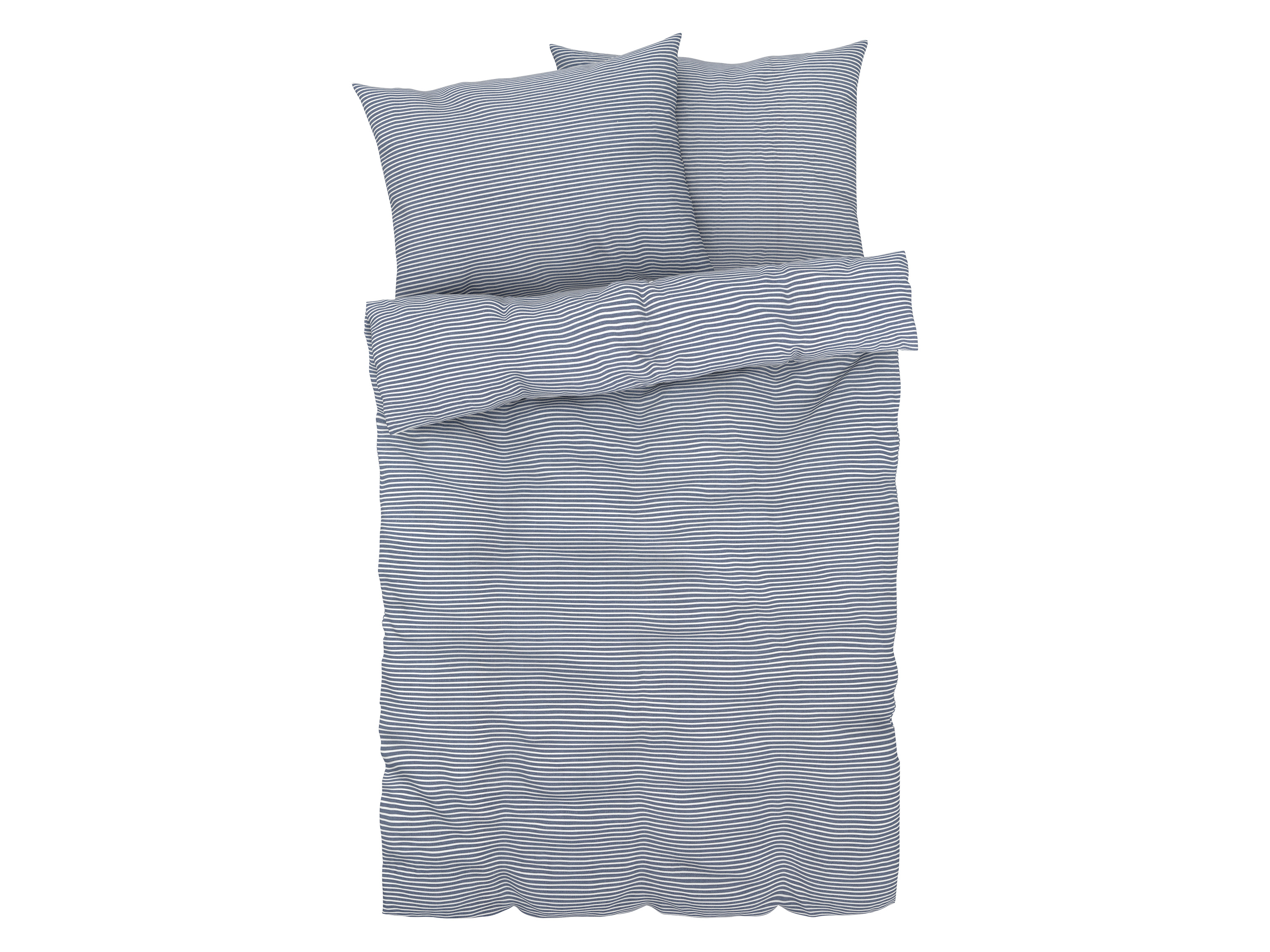 Livarno home Pościel renforcé z kory, 220 x 220 cm Niebieski w paski