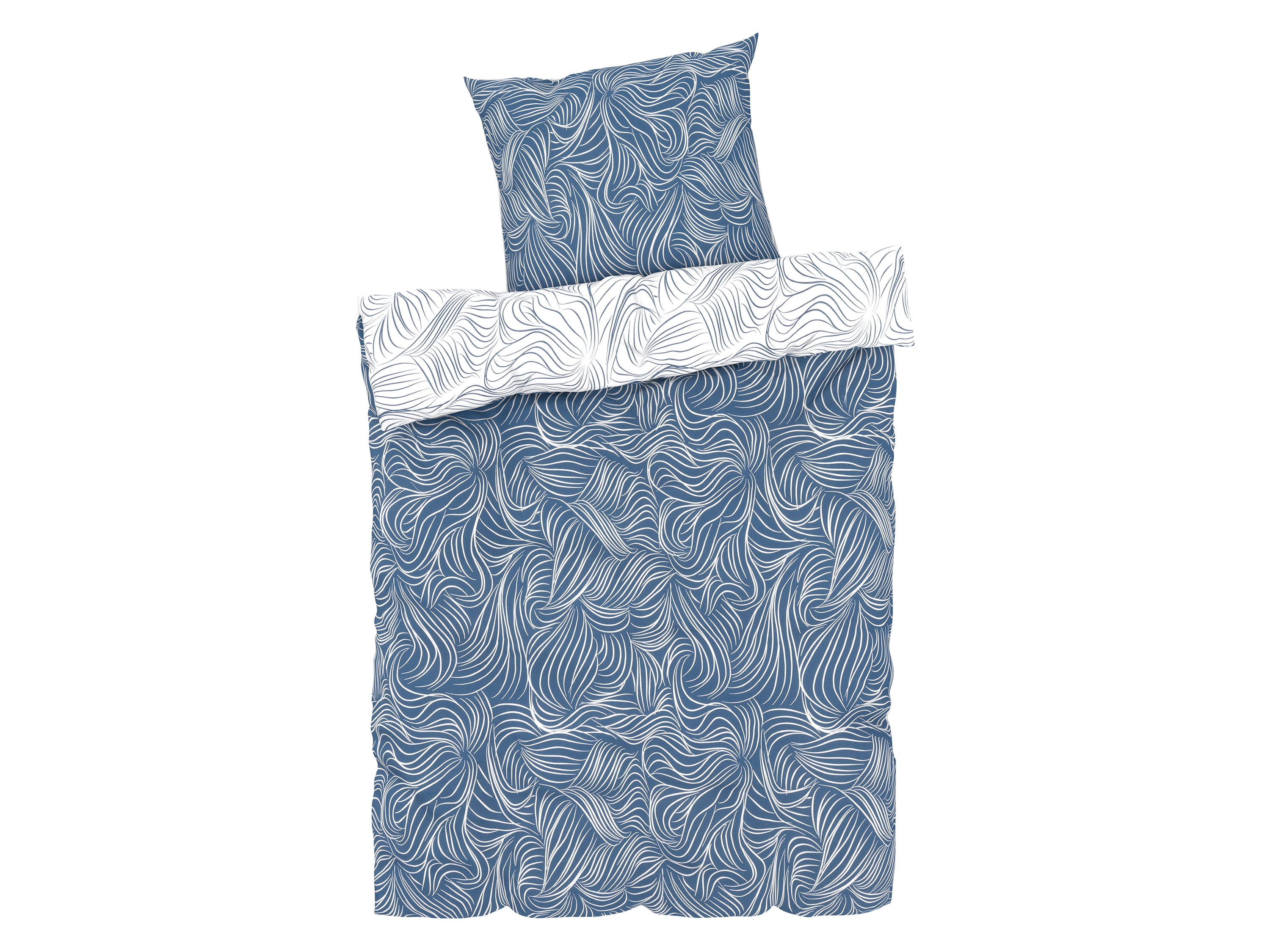 Livarno home Pościel dwustronna z bawełny renforcé, 140 x 200 cm Fale