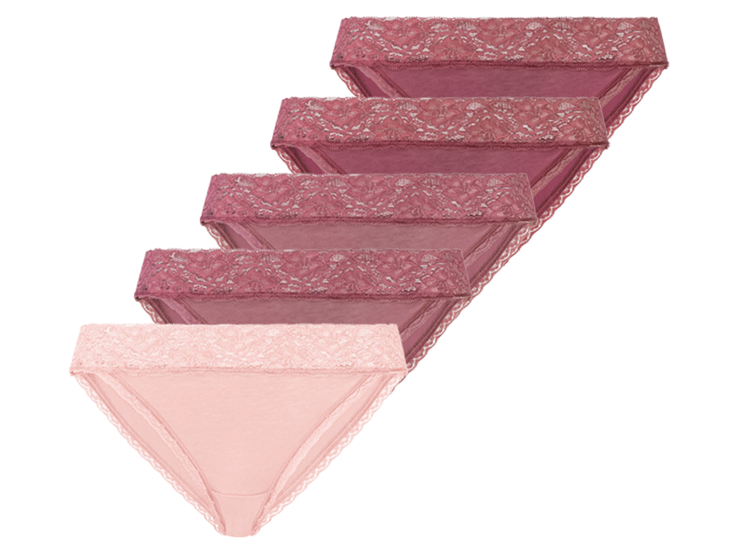 esmara Mini figi damskie z bawełną, 5 par Różowy, M40/42