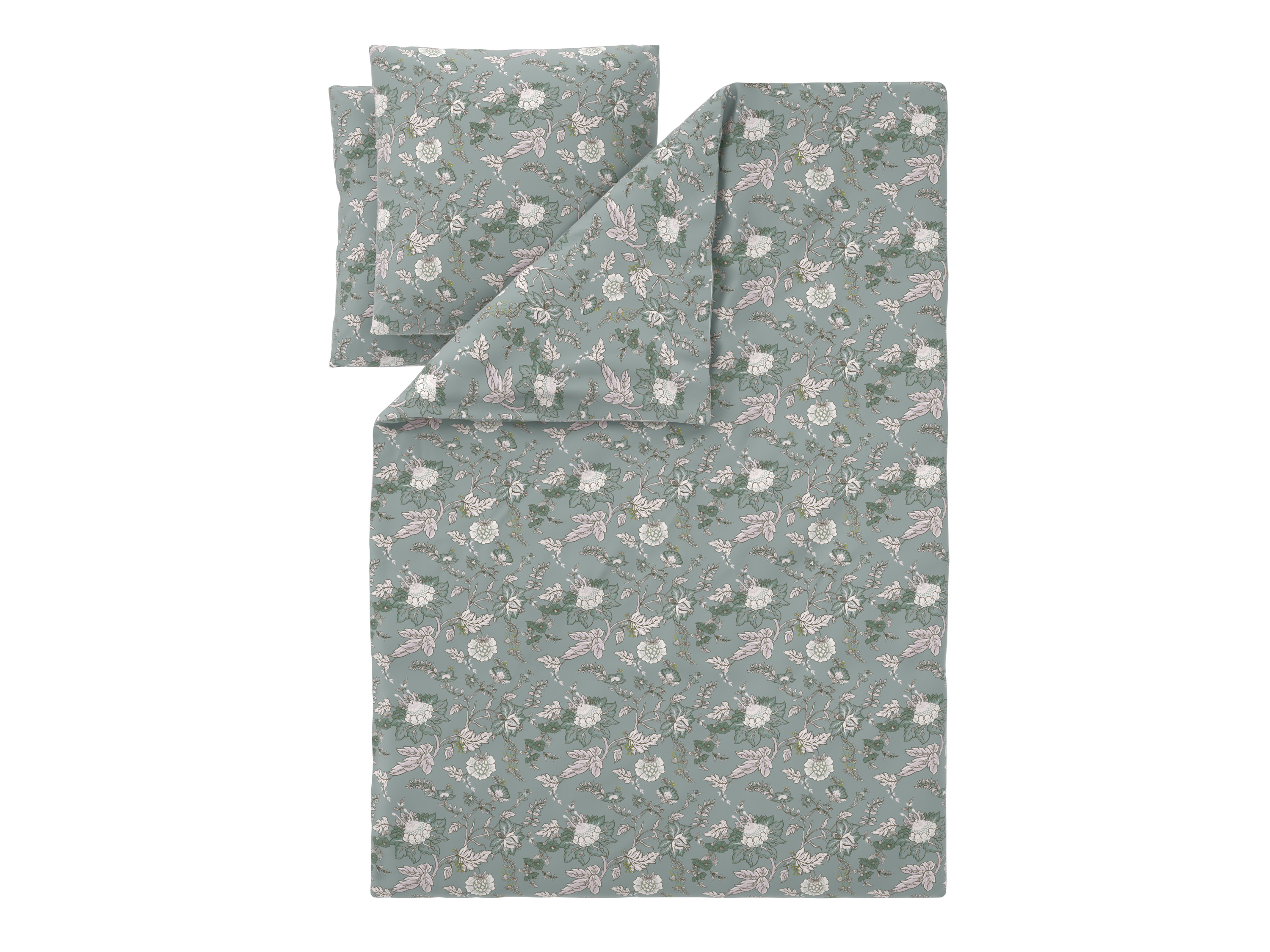 Livarno Pościel satynowa z bawełny, 160 x 200 cm Zielony